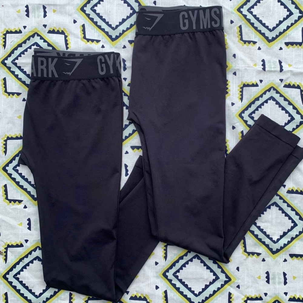 LOT of 2 black GYMSHARK seamless leggings MED